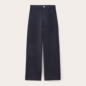 Everlane Women's Utility Wide-Leg Pant in Navy, Size 0, Cotton/Twill